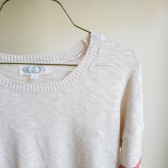 Pink Rose Cream, Pink, Navy Sweater Size Medium - Picture 3 of 9